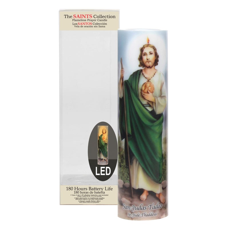 Stonebriar St. Jude Flameless LED Devotional Prayer Candle with Automatic Timer - Image 2